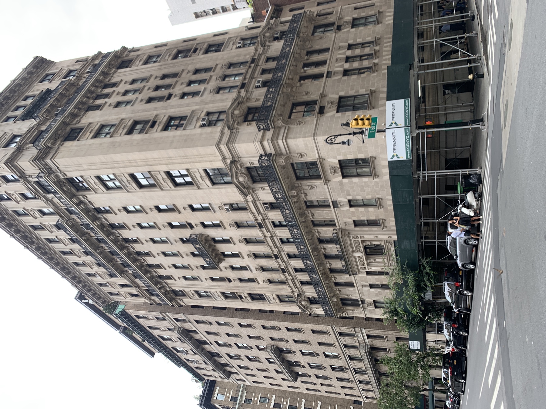 Limestone residential architecture on Park Avenue in Manhattan